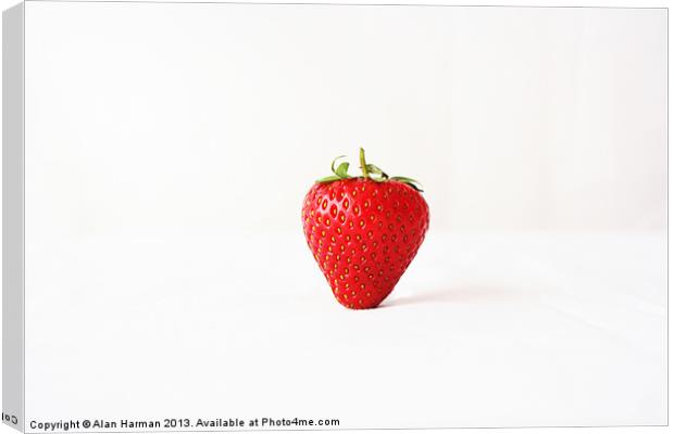 One Red Strawberry Canvas Print by Alan Harman