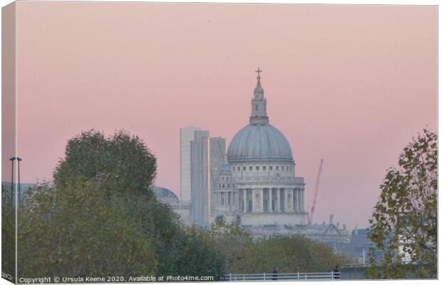 St Paul’s Cathedral in pink  Canvas Print by Ursula Keene