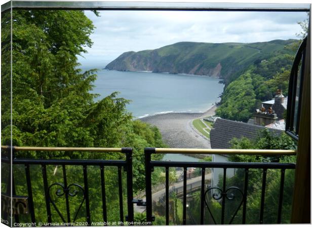 Lynmouth below from Cliff railway  Canvas Print by Ursula Keene