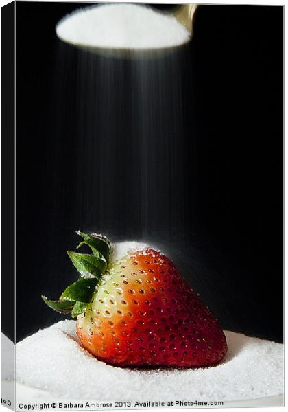 Sweet Strawberry Canvas Print by Barbara Ambrose