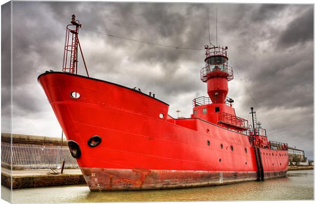 Lighthouse Ship River Medway Canvas Print by Robert  Radford
