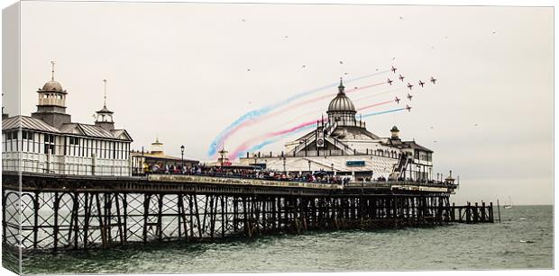 Red Arrows Eastbourne Pier Canvas Print by Robert  Radford