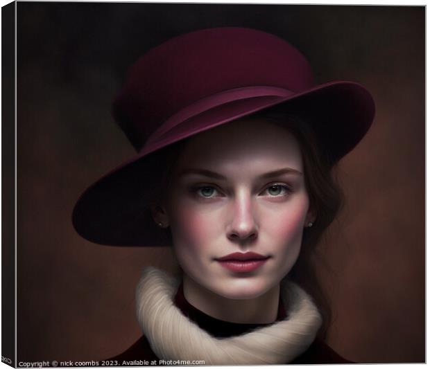 Beauty under the hat Canvas Print by nick coombs