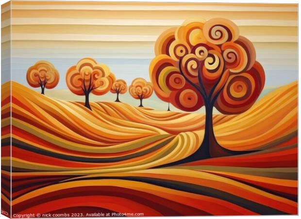 Rolling Hills in Autumn Canvas Print by nick coombs