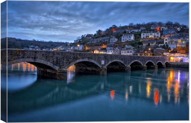 View across the East Looe river Canvas Print by Terry Luckings