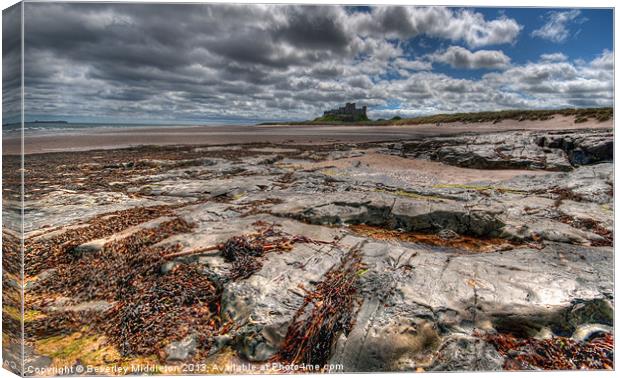 Bamburgh Castle, Northumberland Canvas Print by Beverley Middleton