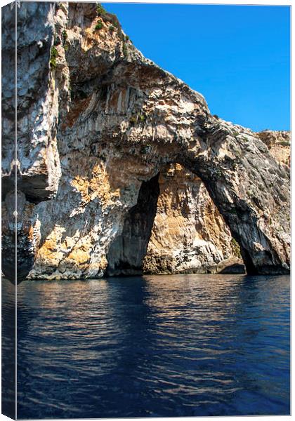 Blue Grotto by Boat Canvas Print by Shaun Devenney