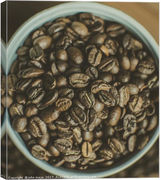 Up close with the coffee beans Canvas Print by john mayo