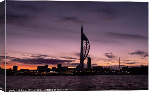 Majestic Sunrise over Portsmouth Canvas Print by Roger Dutton