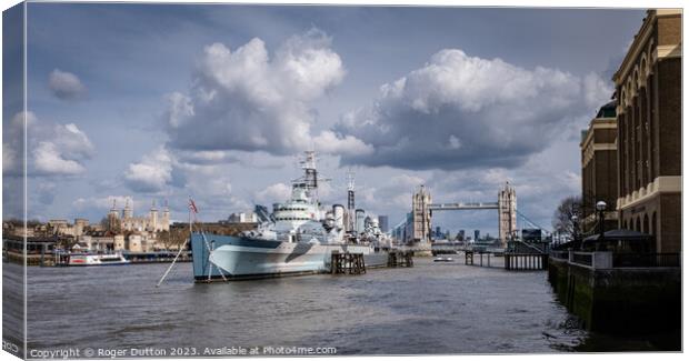 Iconic London, three must see attractions Canvas Print by Roger Dutton