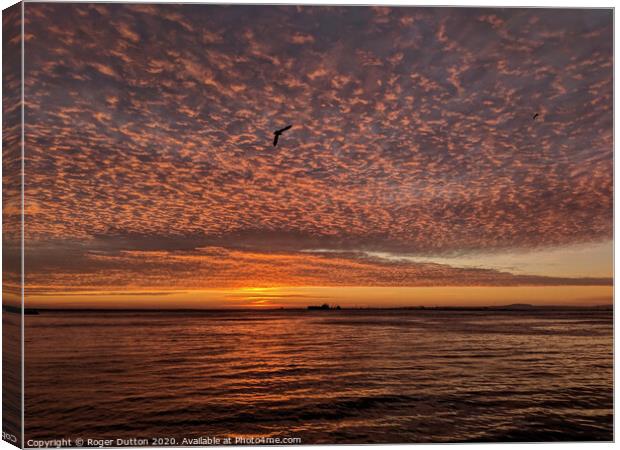 Lisbon Sunrise Sky Canvas Print by Roger Dutton