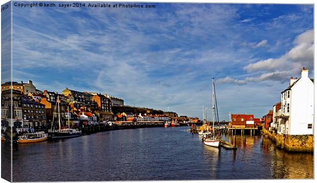 Whitby From The Swing Bridge Canvas Print by keith sayer