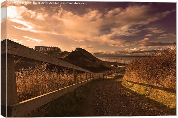 Path To The Beach at Saltburn Canvas Print by keith sayer