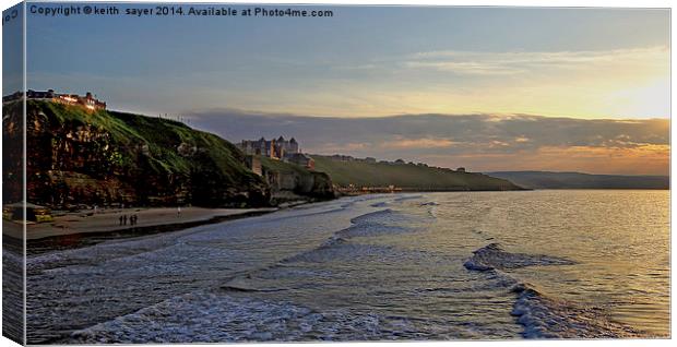 Whitby Beach Sunset Canvas Print by keith sayer