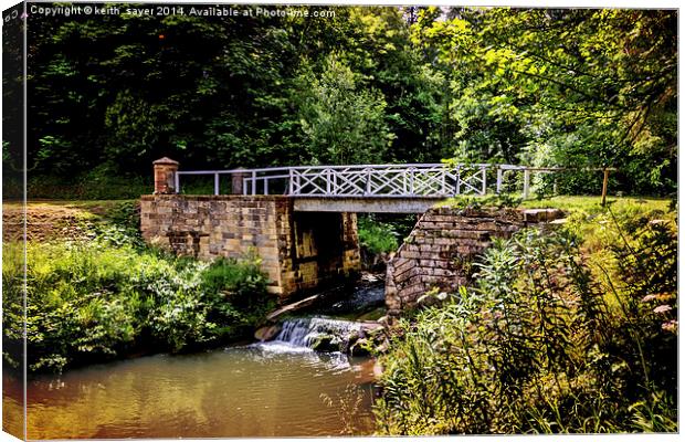 Bridge in the woods Sandsend Canvas Print by keith sayer
