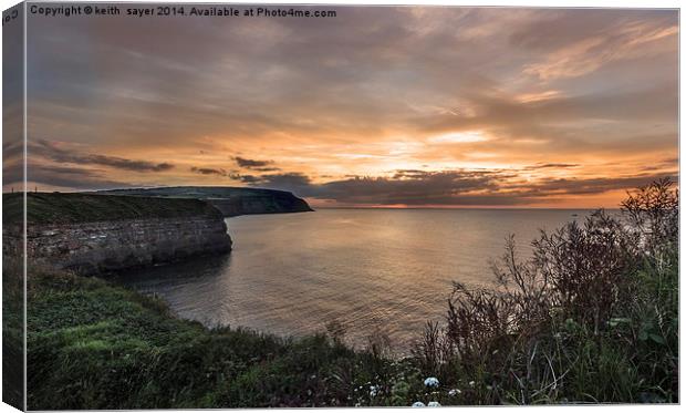  Boulby Cliffs at Sunset Canvas Print by keith sayer