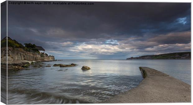  Tranquil Runswick Bay Canvas Print by keith sayer
