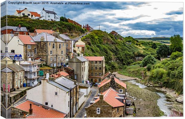  Staithes Up Stream Canvas Print by keith sayer