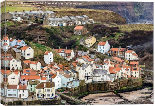 Looking down on Staithes Canvas Print by keith sayer