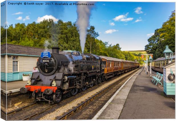 Leaving Grosmont Station Canvas Print by keith sayer