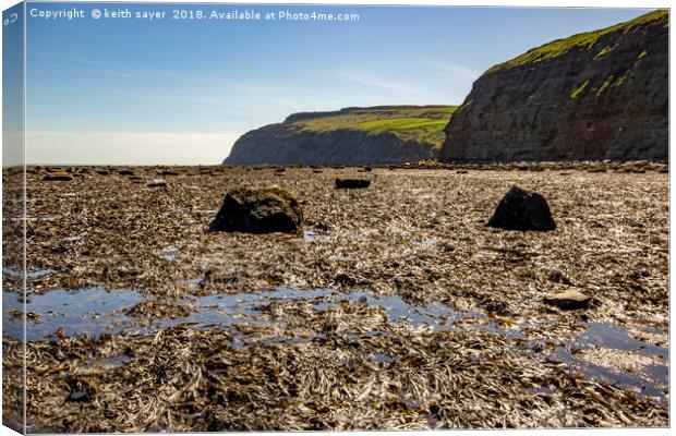 Scar and Cliffs Skinningrove Canvas Print by keith sayer
