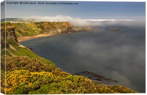 Sea fret at Saltwick Bay Canvas Print by keith sayer
