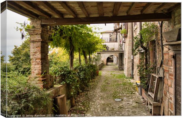 Architecture and Gardens in Citerna - Umbria - Italy Canvas Print by Jenny Rainbow