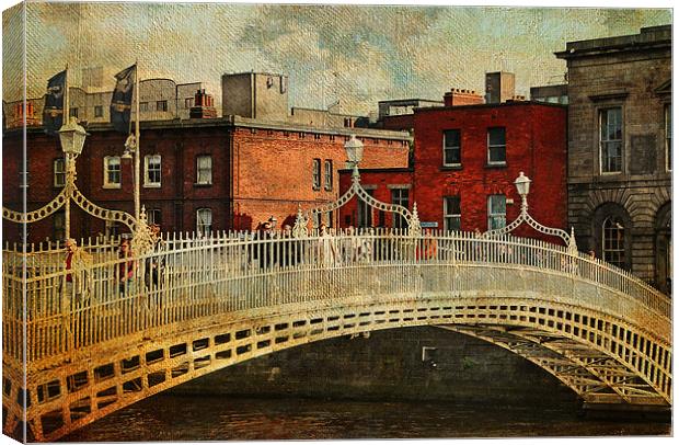 Irish Venice. Streets of Dublin. Painting Collecti Canvas Print by Jenny Rainbow