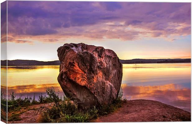 The Sunrise Over Mysterious Stone. North Russia Canvas Print by Jenny Rainbow