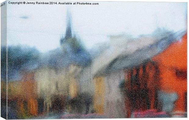 Rain. Carrick on Shannon. Impressionism  Canvas Print by Jenny Rainbow