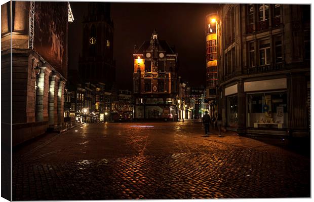  Lights of Night Utrecht. Netherlands  Canvas Print by Jenny Rainbow