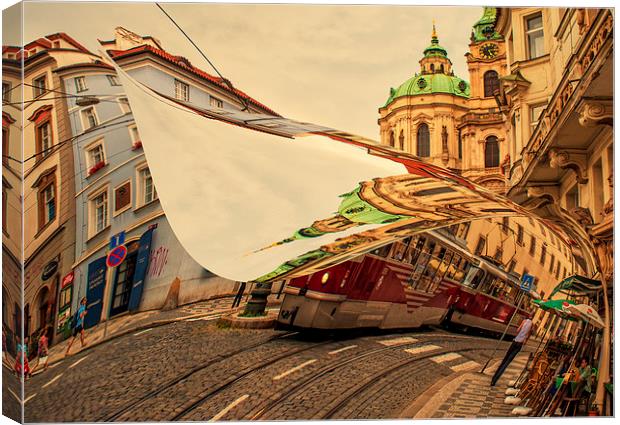  Turn the Page of Past Day. Prague Streets  Canvas Print by Jenny Rainbow