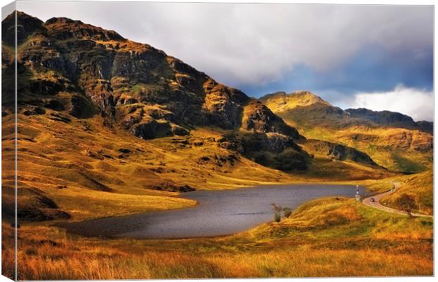 Loch Restil. Rest and Be Thankful, Scotland Canvas Print by Jenny Rainbow