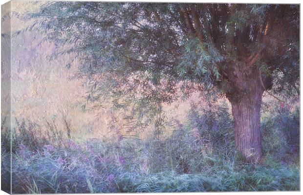  Blue Willow. Monet Style  Canvas Print by Jenny Rainbow