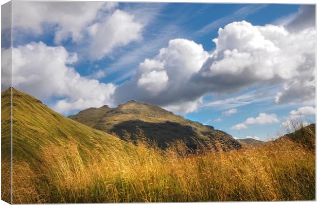 Fine Day At Rest And Be Thankful. Scotland Canvas Print by Jenny Rainbow