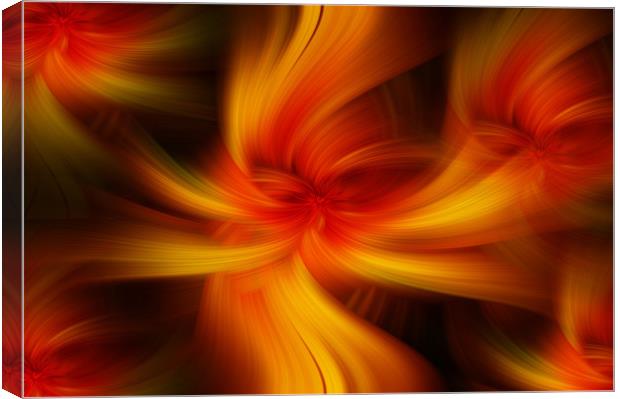 Orange Yellow Colored Abstract  Canvas Print by Jenny Rainbow