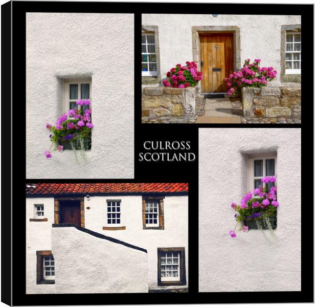 Culross Towm Collage. Scotland Canvas Print by Jenny Rainbow