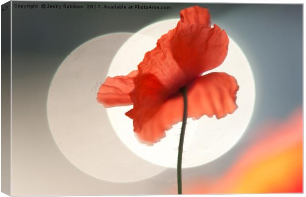 Red Poppy. Towards Sun Canvas Print by Jenny Rainbow