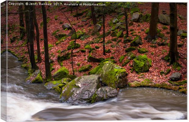 Wild Stream in Spring Forest Canvas Print by Jenny Rainbow