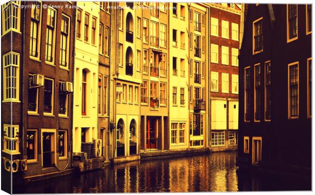 Golden Hour in Amsterdam                           Canvas Print by Jenny Rainbow