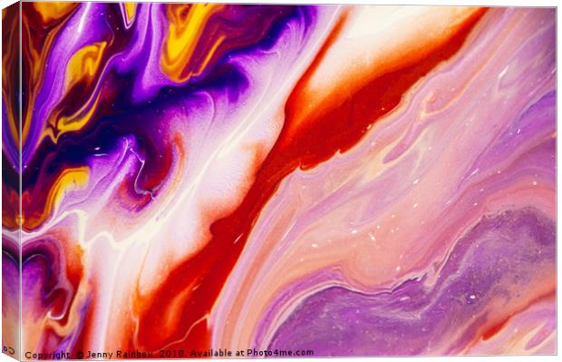 Copper and Purple Flow Streams. Abstract Fluid Acr Canvas Print by Jenny Rainbow