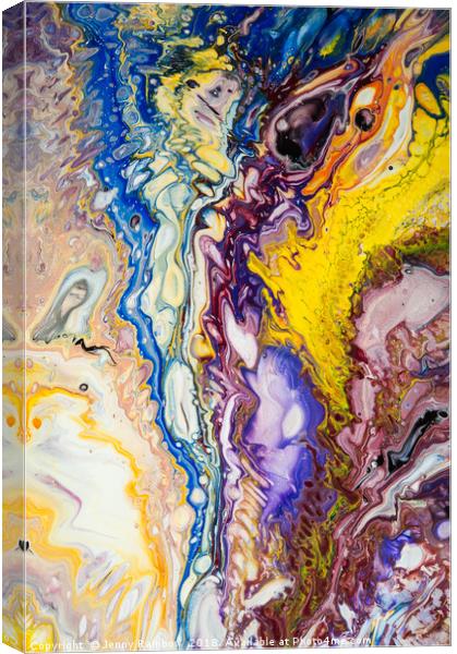 Iridescent Reality. Fluid Acrylic Painting Canvas Print by Jenny Rainbow