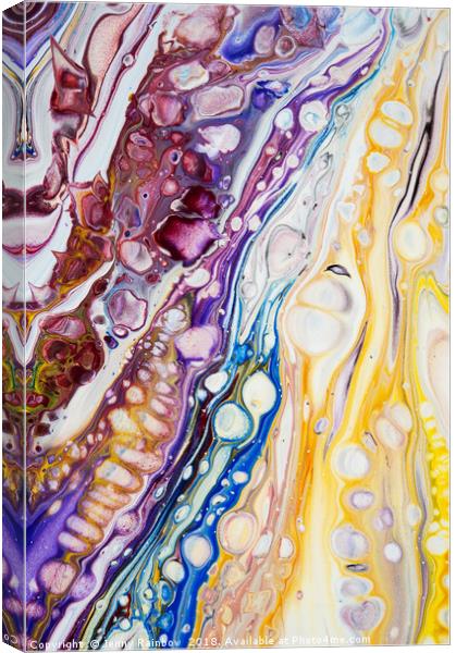 Iridescent Reality Fragment 1. Fluid Acrylic Paint Canvas Print by Jenny Rainbow