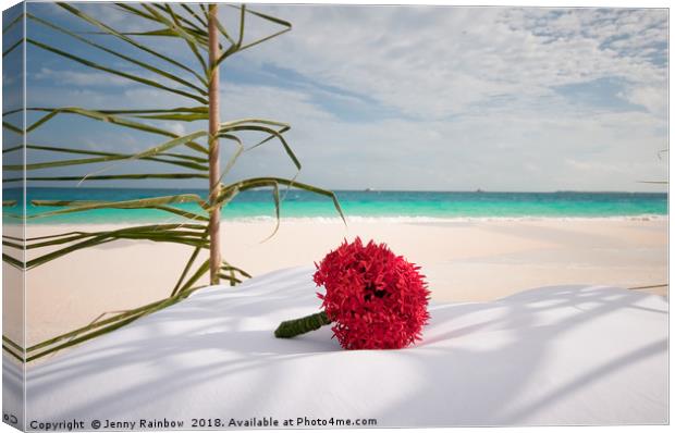 Wedding Bouquet. Maldivian Resort Canvas Print by Jenny Rainbow