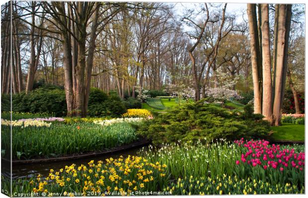 Spring Blooms in Keukenhof Canvas Print by Jenny Rainbow