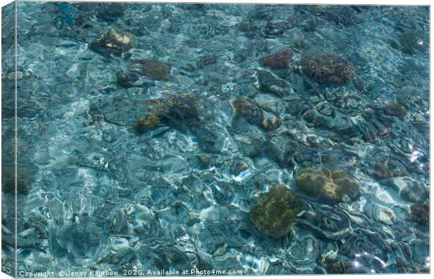 Blue Water with Soft Corals Canvas Print by Jenny Rainbow