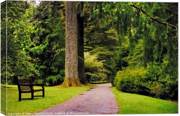 Come to Sit with Me. Benmore Botanical Garden, Scotland Canvas Print by Jenny Rainbow