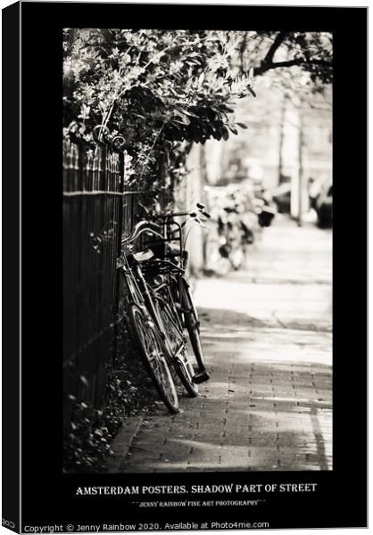 Amsterdam Posters. Shadow Part of Street Canvas Print by Jenny Rainbow