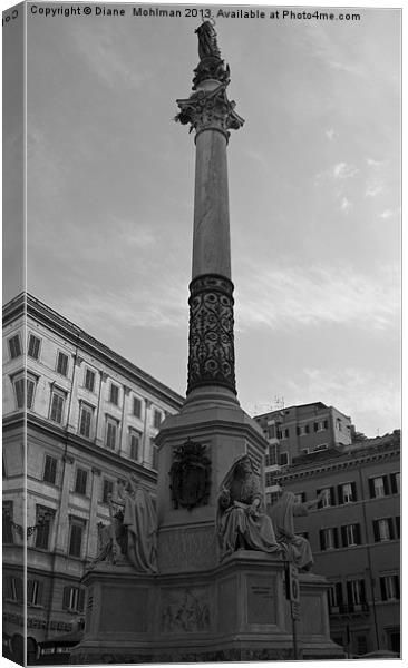 Immacolata statue In the Piazza di Spagna in Rome Canvas Print by Diane  Mohlman