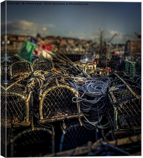 Lobster Pots Canvas Print by richard sayer